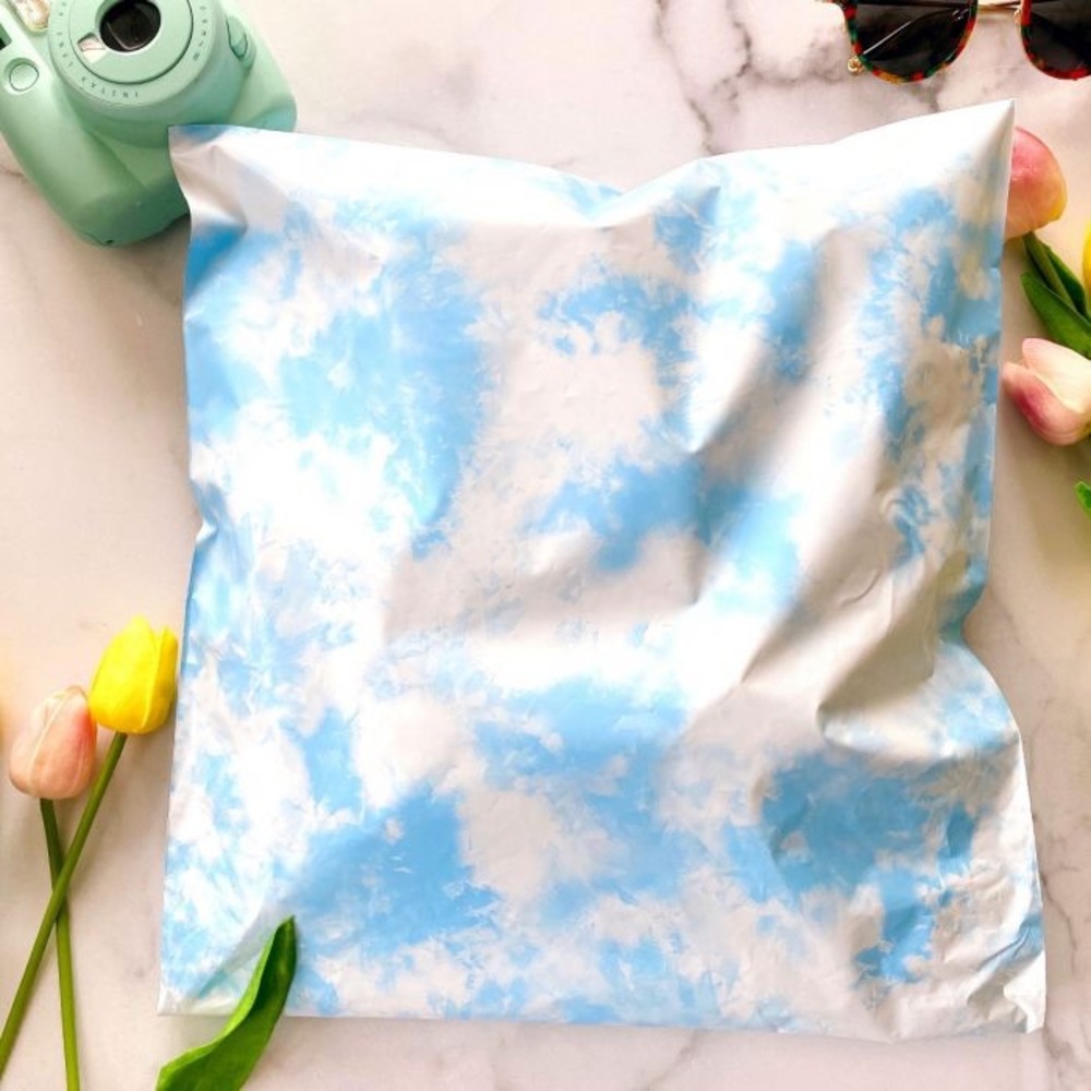 Cloud Tie Dye Designer Polymailers 14x17 - Bigger Size - Set of 15
